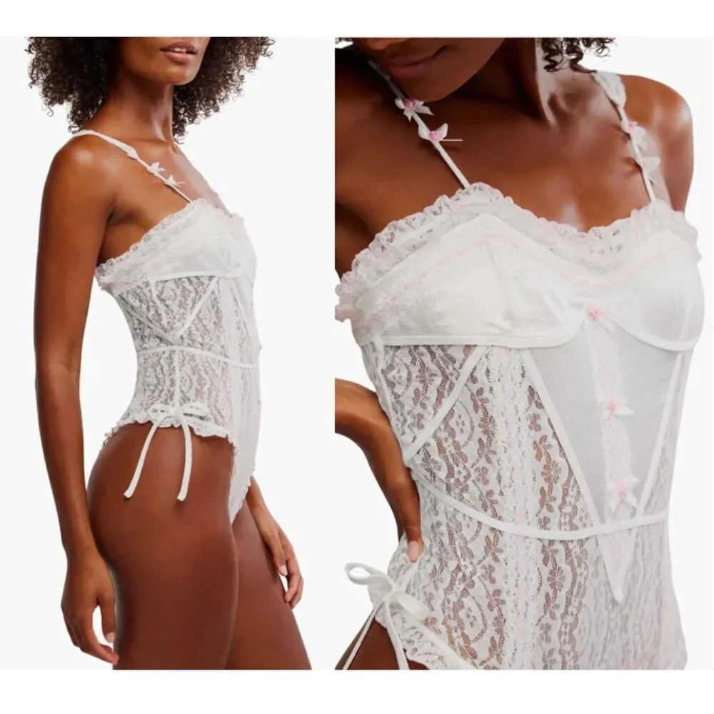 NWT New $98 Free People Sweet Cheeks Thong Bodysuit Size S